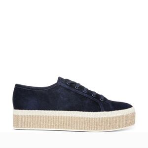 Vince | Windell Suede Espadrille Platform Sneaker Navy Blue Jute Size 6.5